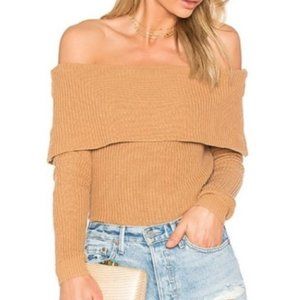 Lovers + Friends Tan Sweater Off The Shoulder M